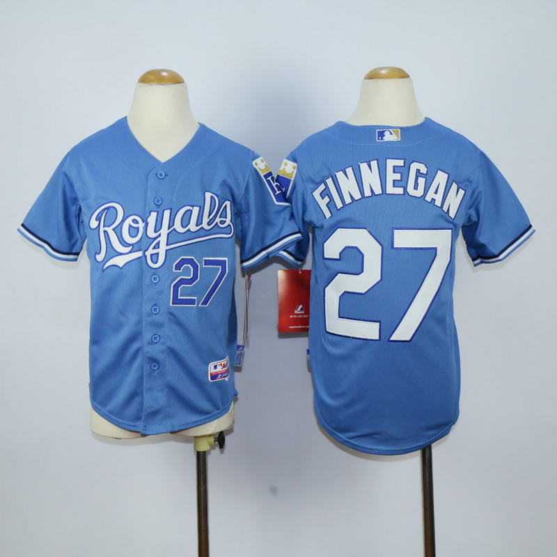 Youth Kansas City Royals 27 Finnegan Light Blue MLB Jerseys